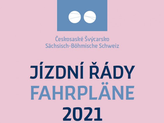 Titulní strana jízdních řádů Českosaského Švýcarska 2021