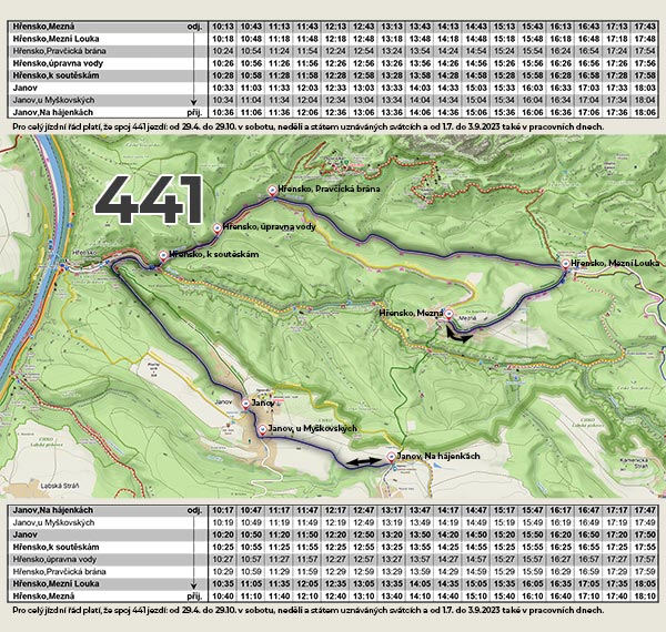 Mapa linky 441